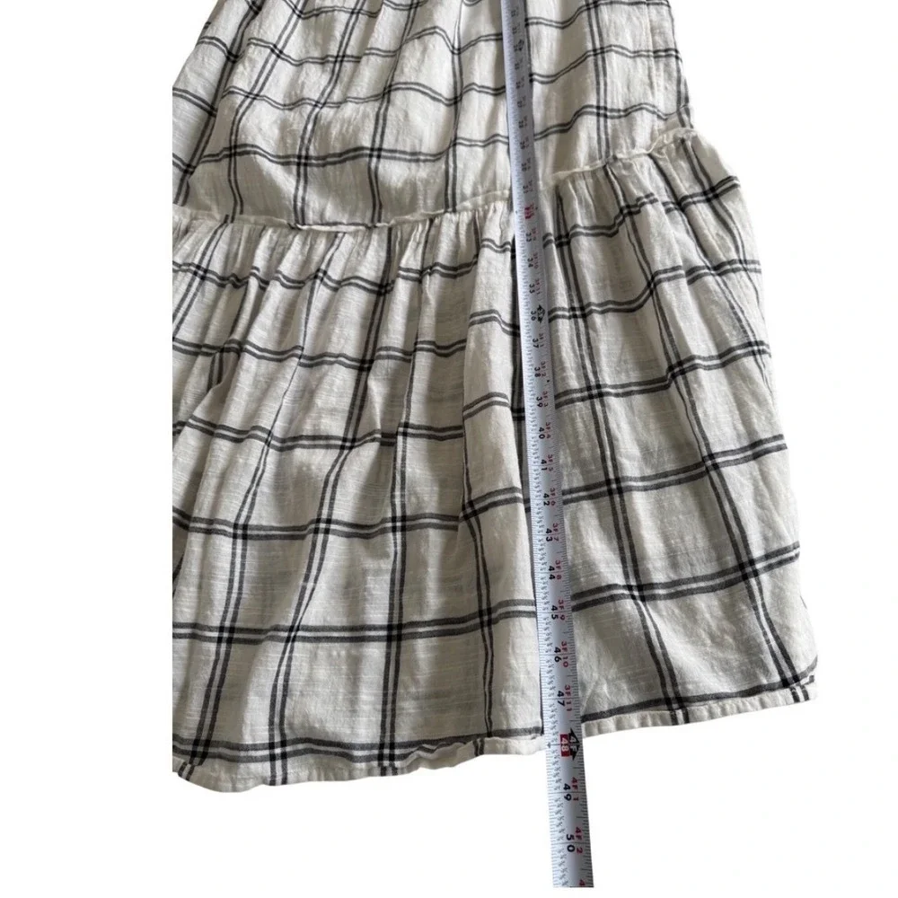 Abercrombie & Fitch Plaid  Maxi Linen Blend Dress XS Petite Coastal Cottage Chic